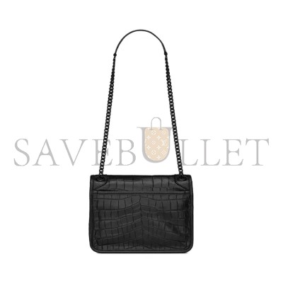 YSL NIKI BABY IN CROCODILE-EMBOSSED LEATHER 6331511K00U1000 (21*16*7.5cm)