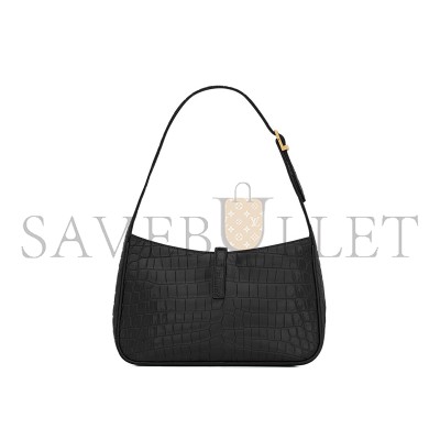 YSL LE 5 À 7 IN CROCODILE-EMBOSSED SHINY LEATHER 657228DZESW1062 (23*16*6.5cm)