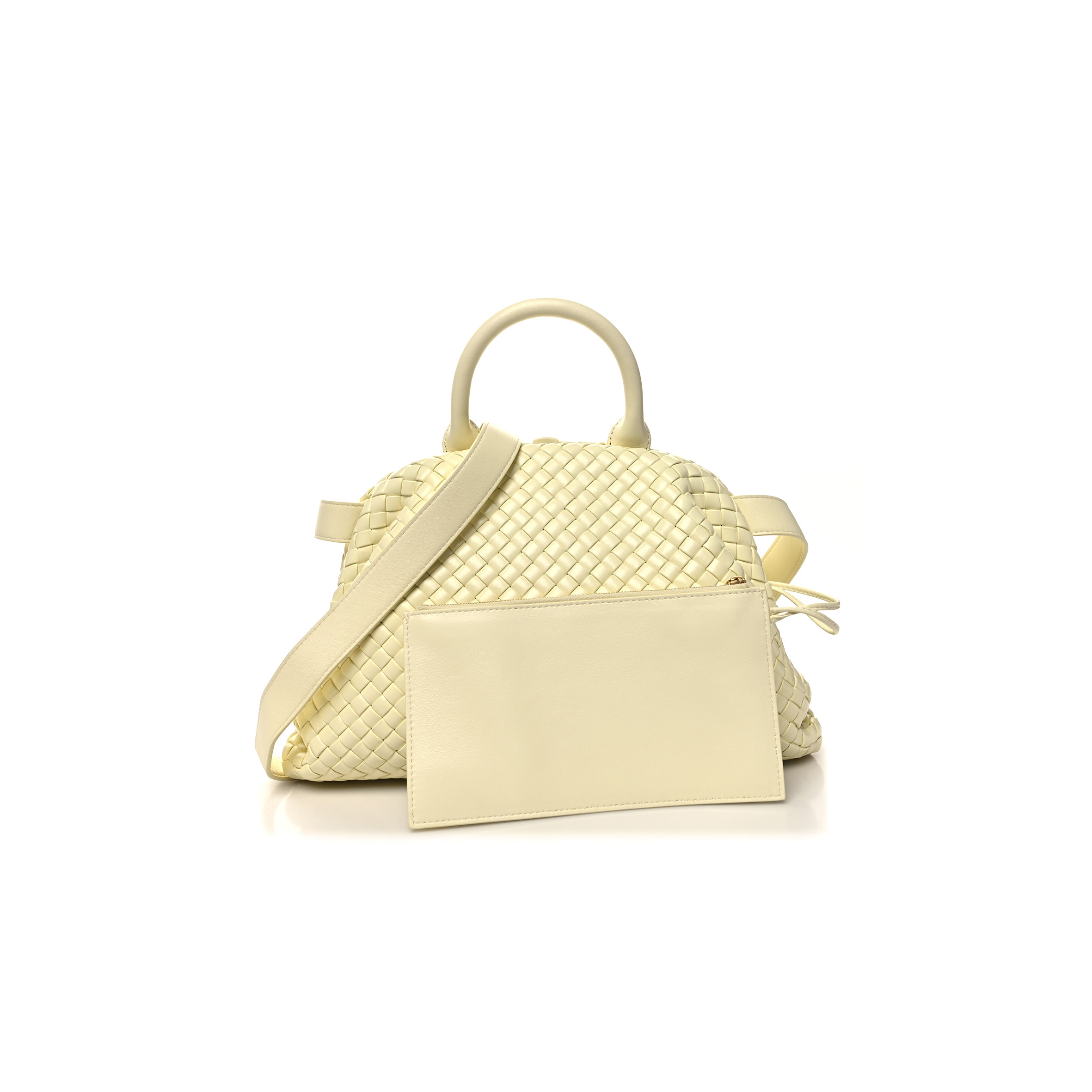 BOTTEGA VENETA NAPPA INTRECCIATO SMALL PADDED THE HANDLE TOTE ZEST WASHED  (30*20*10cm)