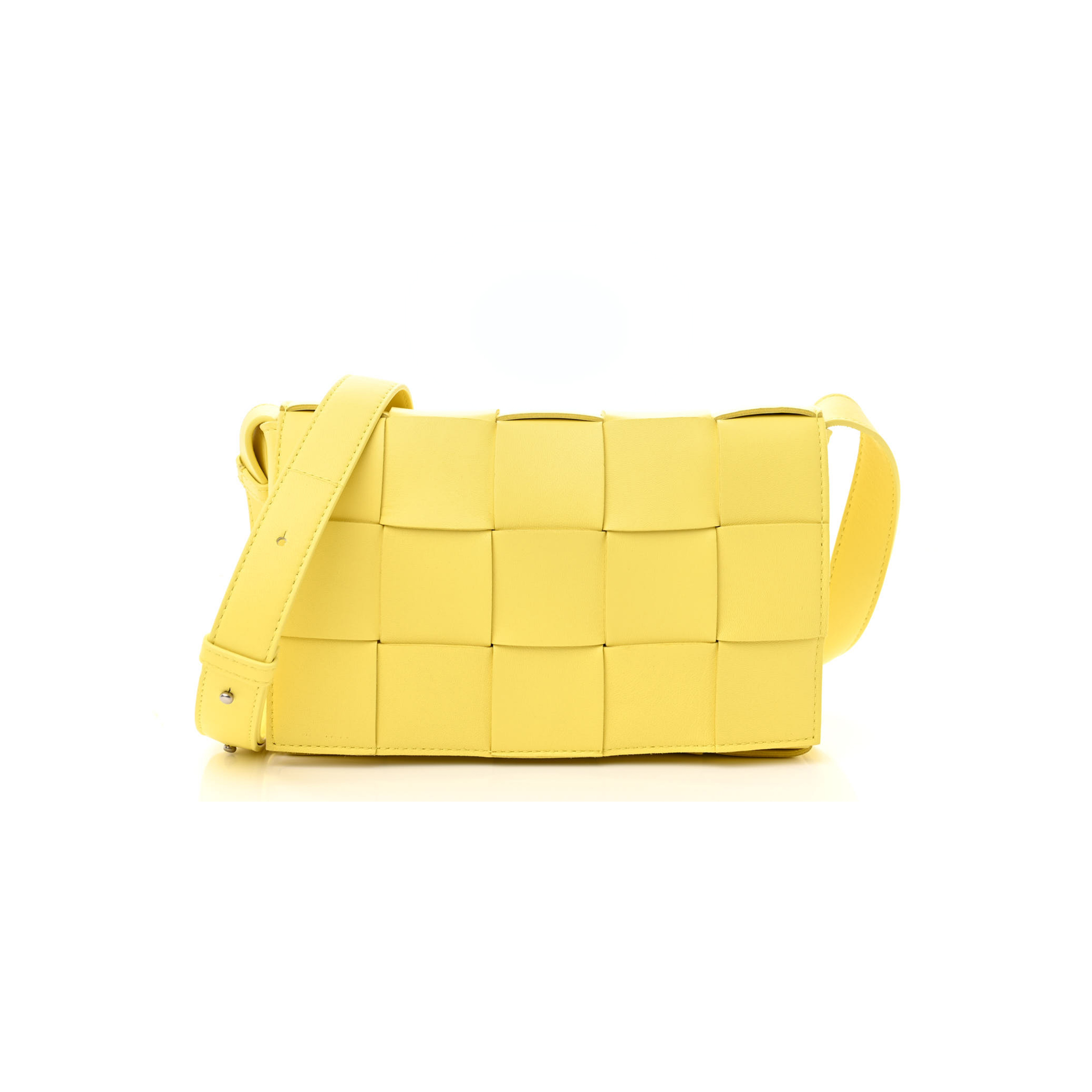 BOTTEGA VENETA NAPPA MAXI INTRECCIO CASSETTE BAG LEMONADE (23*15*5.5cm)