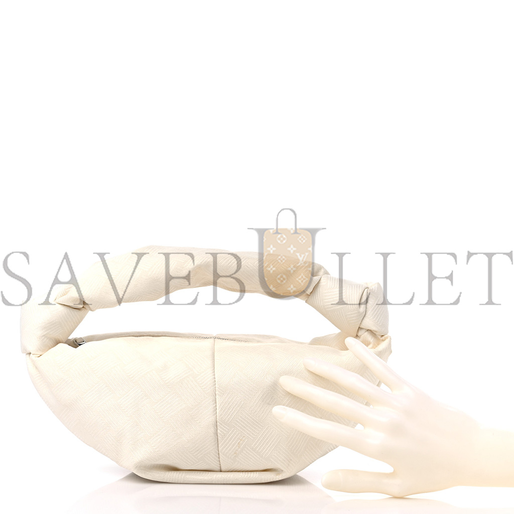 BOTTEGA VENETA JACQUARD MINI DOUBLE KNOT BAG IVORY  (28*10cm)