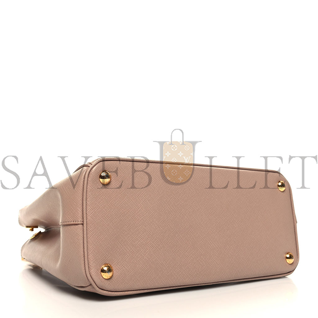 PRADA SAFFIANO SMALL GALLERIA DOUBLE ZIP TOTE CAMMEO (29*20*13cm)