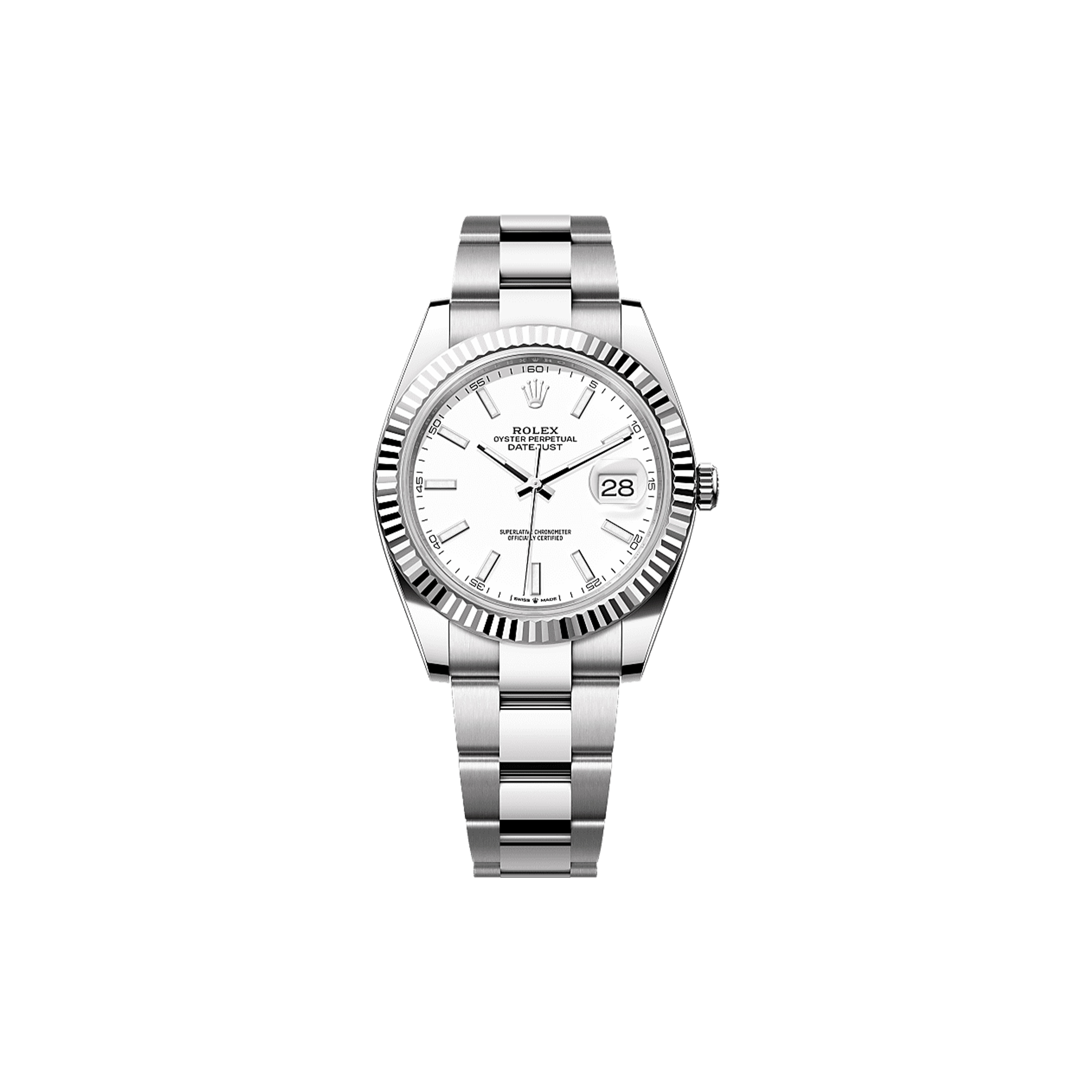 ROLEX DATEJUST 41 OYSTER, 41 MM, OYSTERSTEEL AND WHITE GOLD WATCH 126334-0009