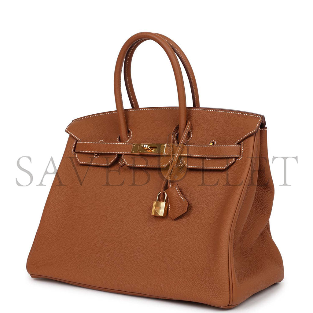 HERMES MASTER BIRKIN 35 TOGO GOLDEN BROWN GOLD BUCKLE BAG 1900409 (35*25*18cm)