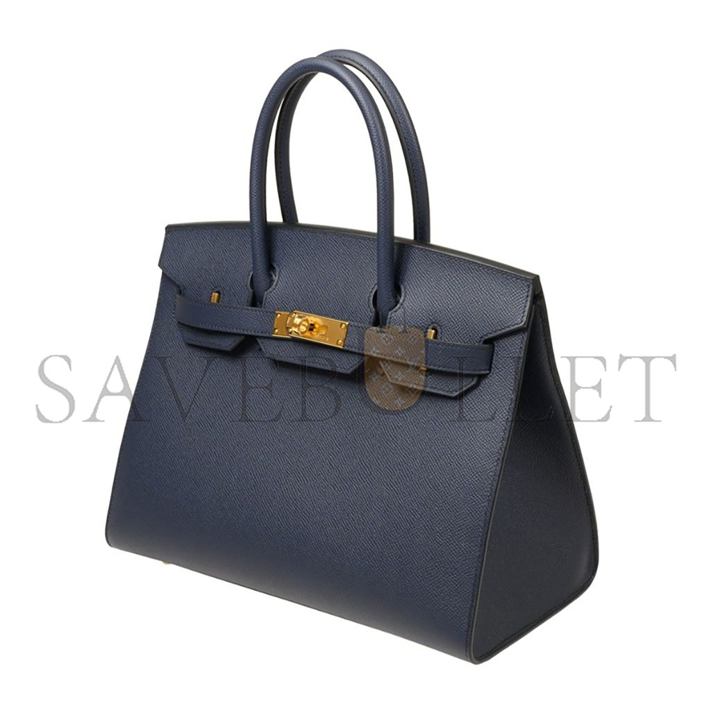 HERMES BIRKIN 30 TOGO LEATHER BLUE GOLD BUCKLE BAG BK3076EPGPO (30*20*13cm)