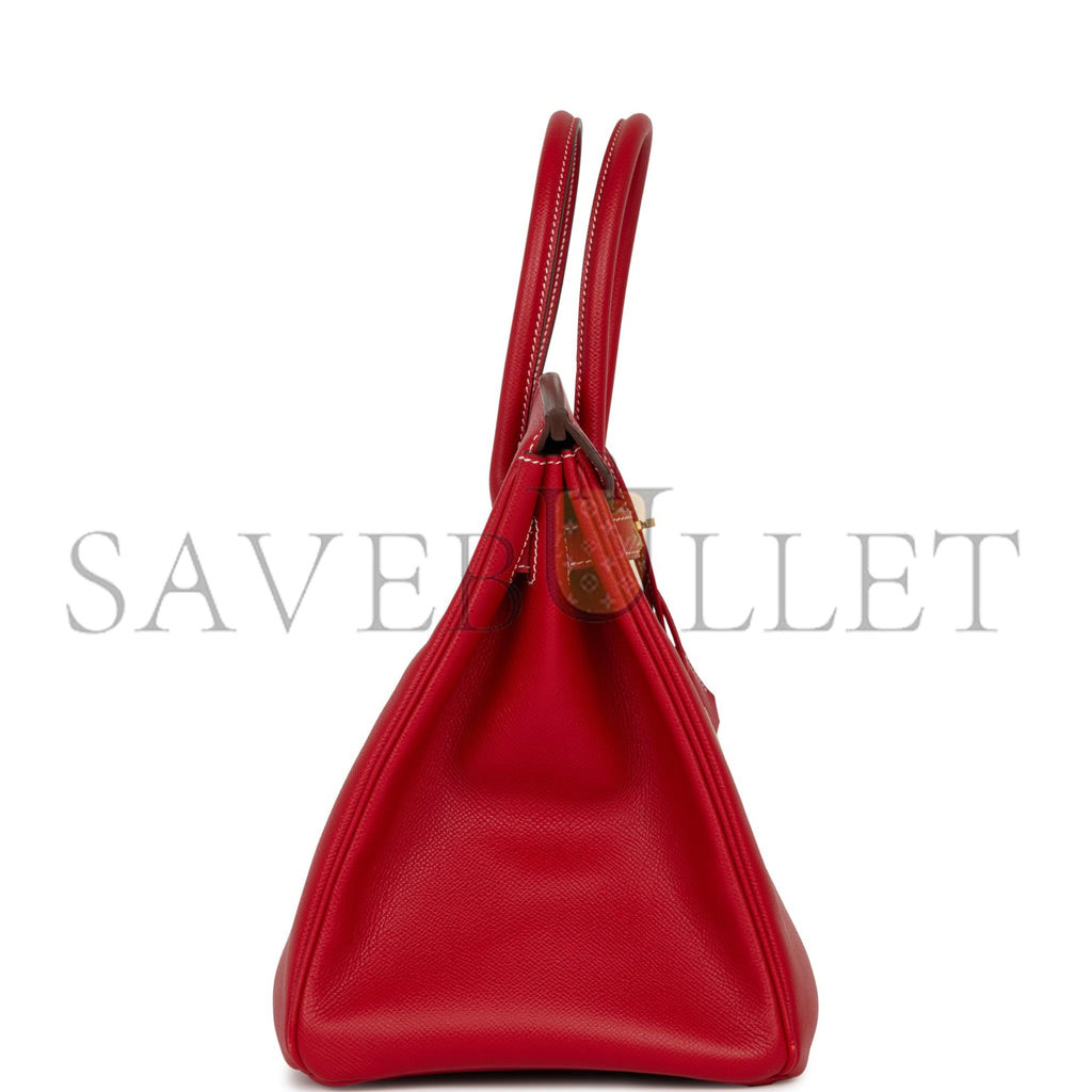 HERMES BIRKIN 35 ROUGE CASAQUE CANDY EPSOM PERMABRASS HARDWARE (35cm)