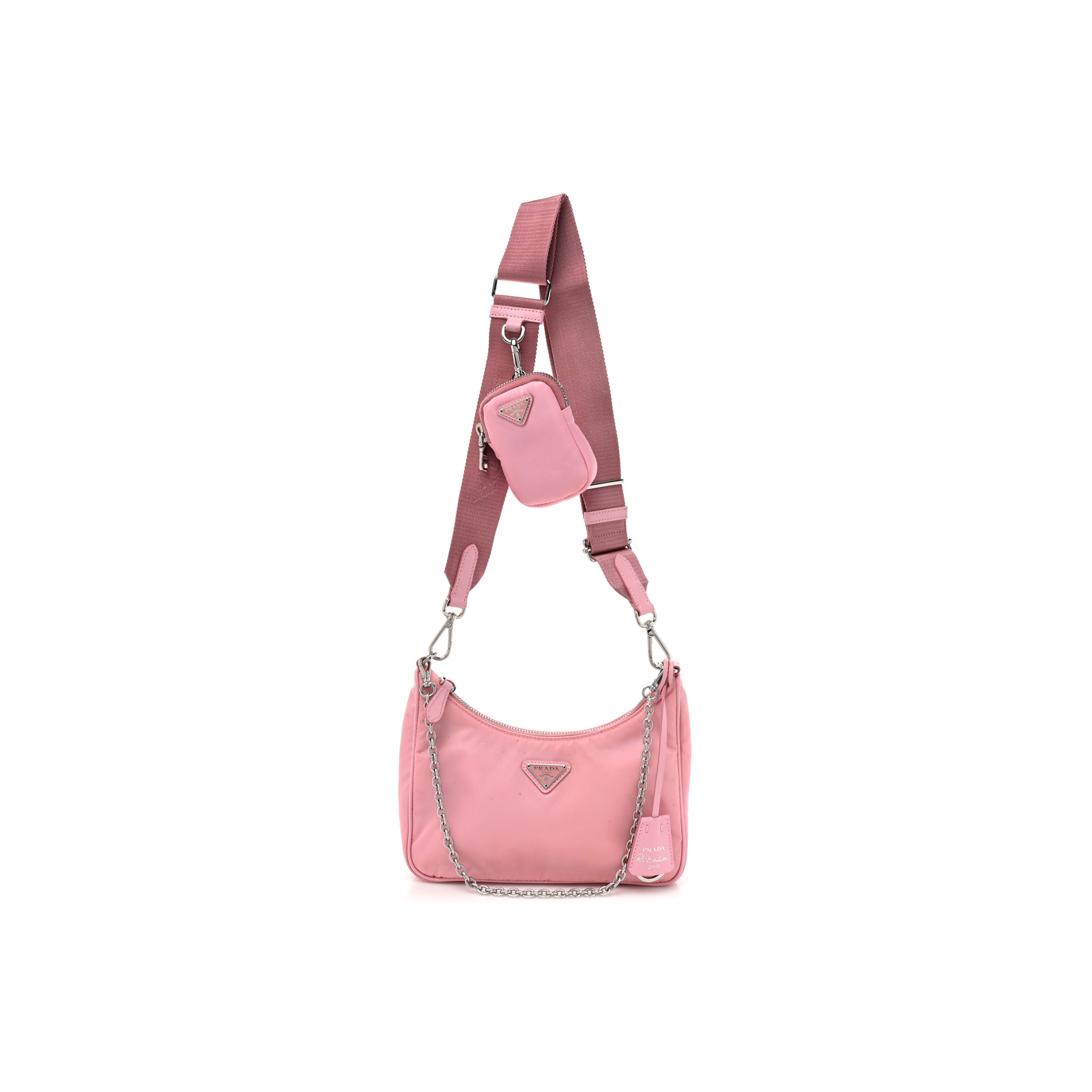 PRADA NYLON RE-EDITION 2005 SHOULDER BAG ROSA (22*17*6m)