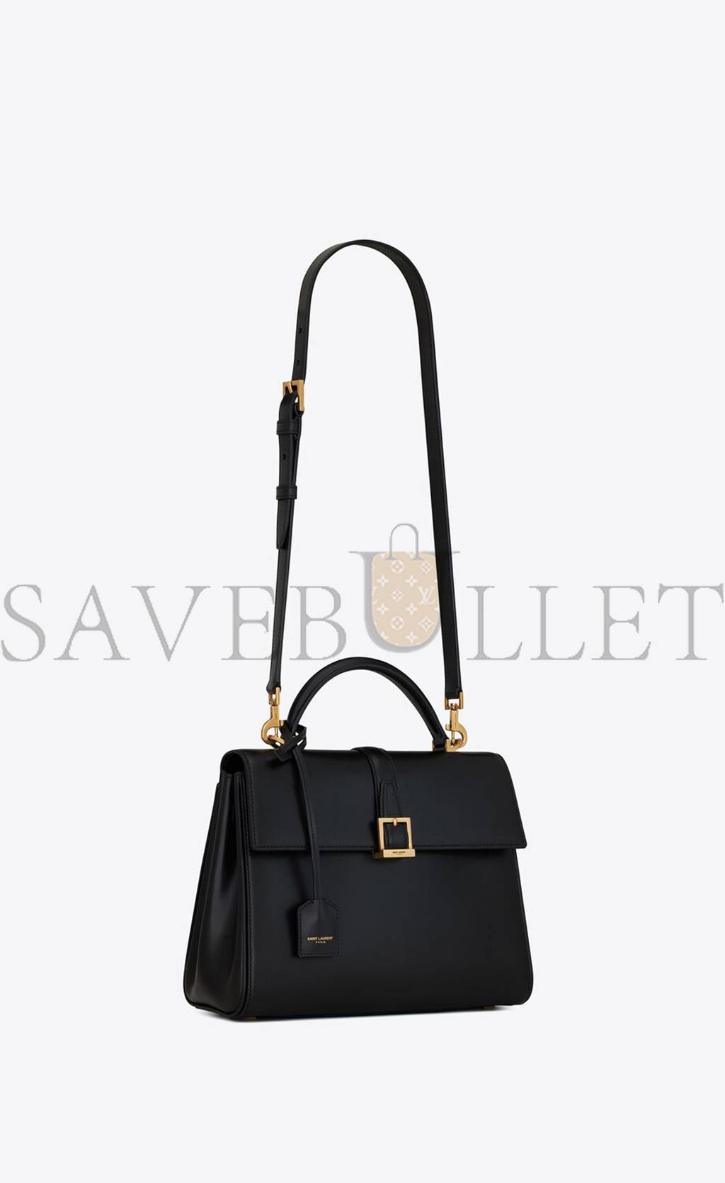 YSL LE FERMOIR SMALL TOP HANDLE BAG IN SHINY LEATHER 6869822ZA0W1000 (25*19.5*10.5/4)