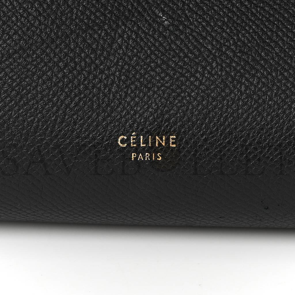 CELINE GRAINED CALFSKIN MINI BELT BAG BLACK (28*24*16cm)