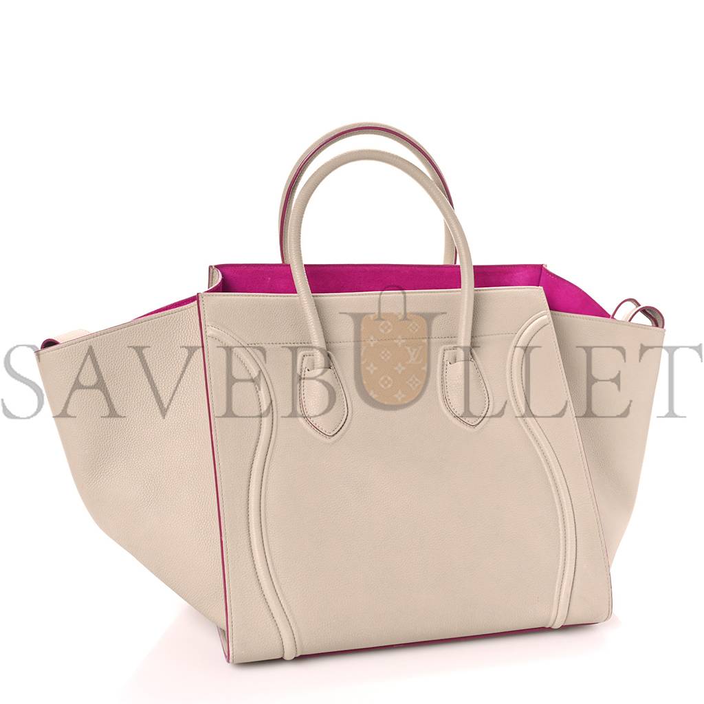 CELINE BABY GRAINED CALFSKIN MEDIUM PHANTOM LUGGAGE BEIGE (30*28*25cm)