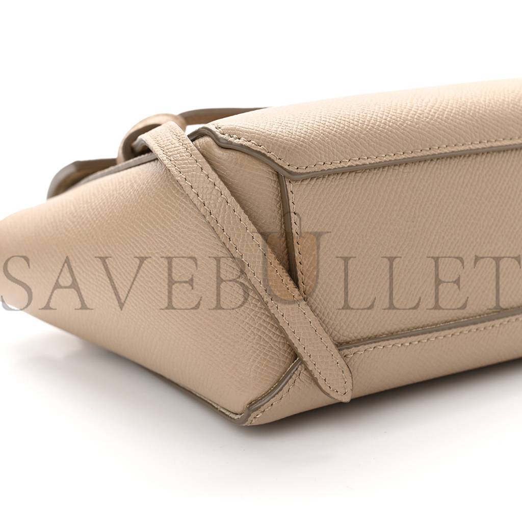 CELINE GRAINED CALFSKIN NANO BELT BAG LIGHT TAUPE (20*18*10cm)